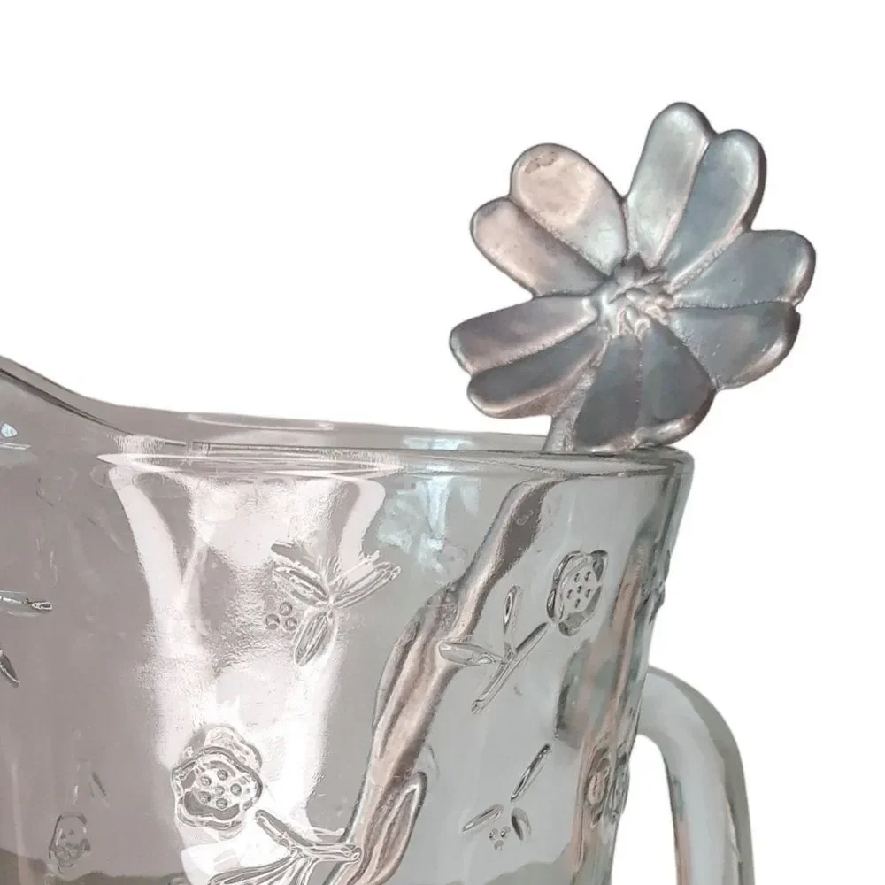 Flower Stirrer Pitcher Swizzle Stick Silver